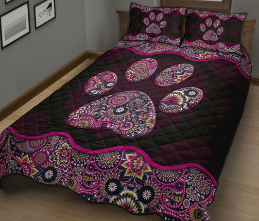 Custom Dog Paws Dog 3-Piece Quilt Bedding Set