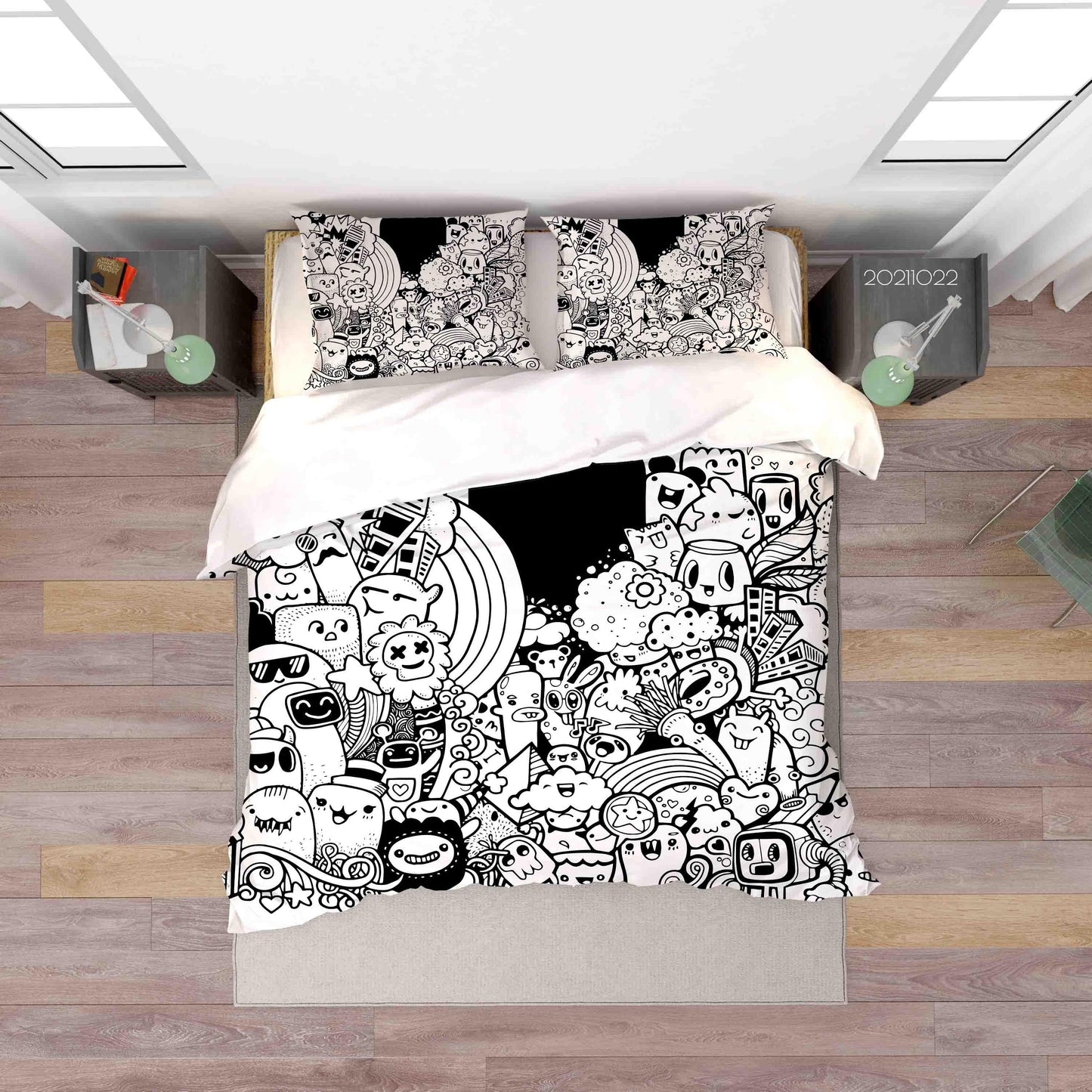3D Abstract Monster Graffiti Quilt Cover Set Bedding Set Duvet Cover Pillowcases 12
