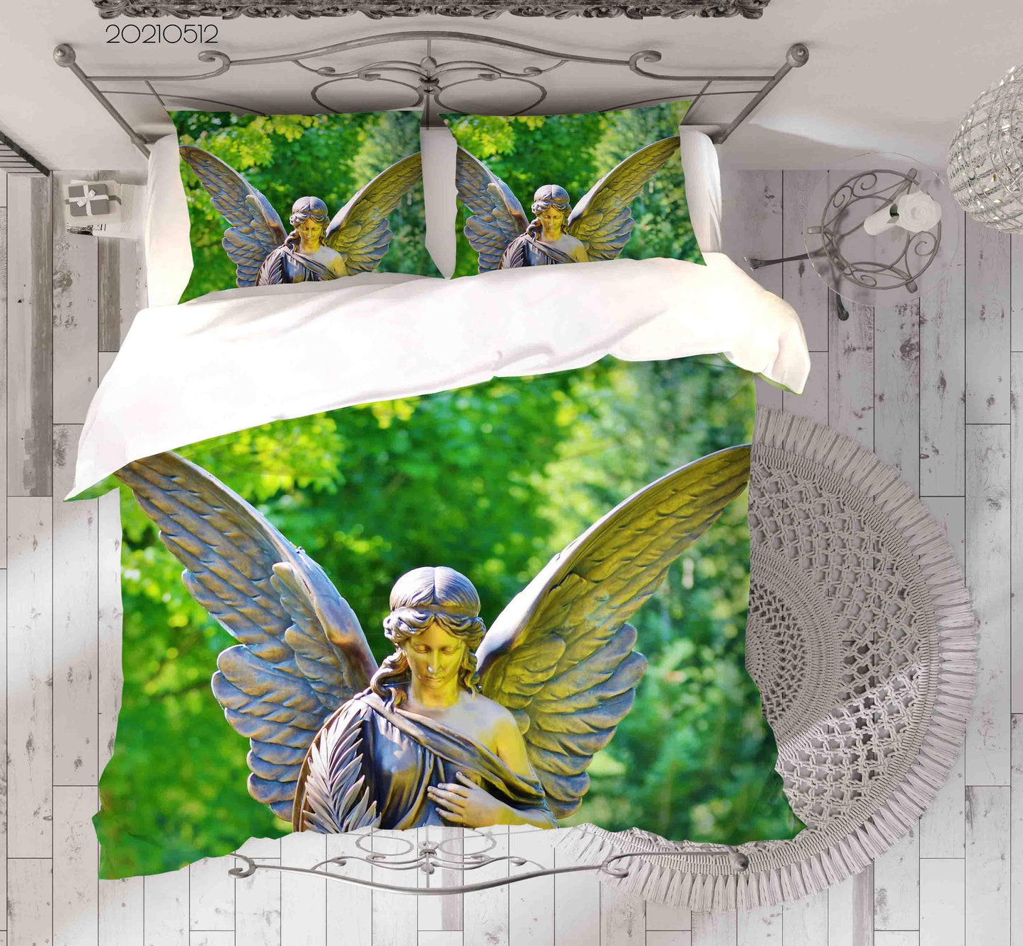 3D Art Angel Sculpture Quilt Cover Set Bedding Set Duvet Cover Pillowcases 197