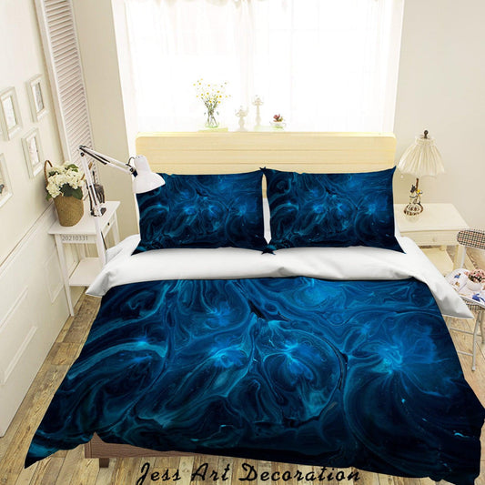 3D Abstract Blue Marble Texture Quilt Cover Set Bedding Set Duvet Cover Pillowcases 264
