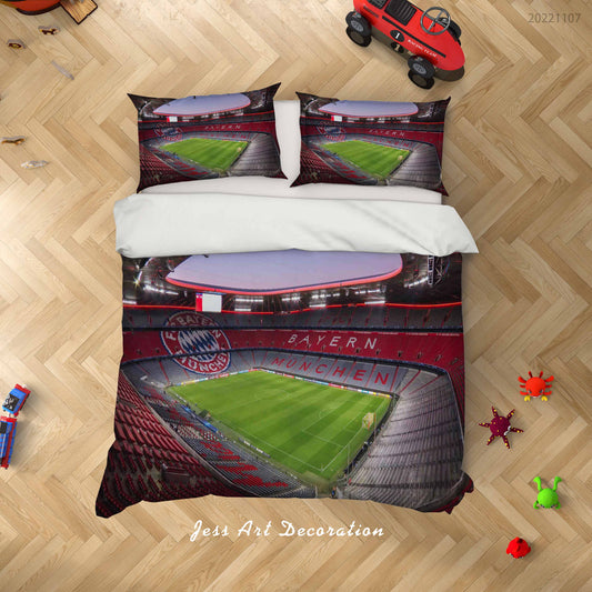 3D Bayern Munich Football Field Quilt Cover Set Bedding Set Duvet Cover Pillowcase 727