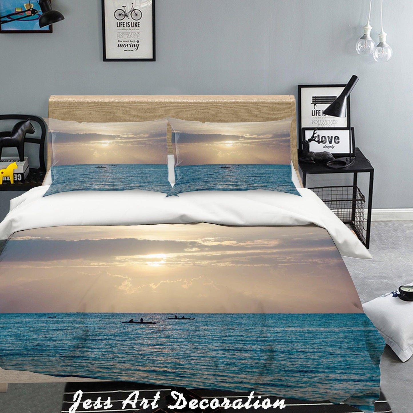 3D  Blue Sea Clouds  Scenery  Quilt Cover Set Bedding Set Pillowcases  79