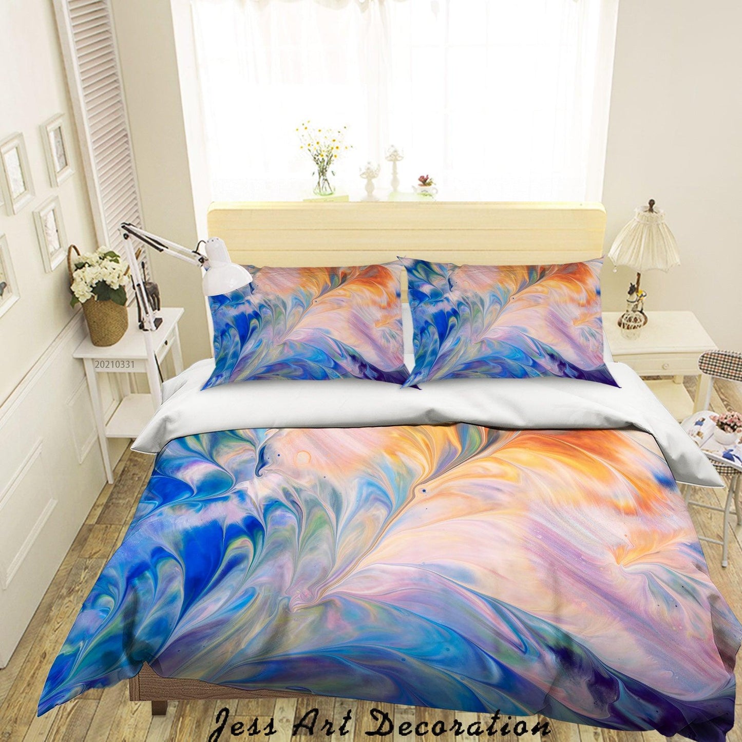 3D Abstract Color Marble Quilt Cover Set Bedding Set Duvet Cover Pillowcases 263