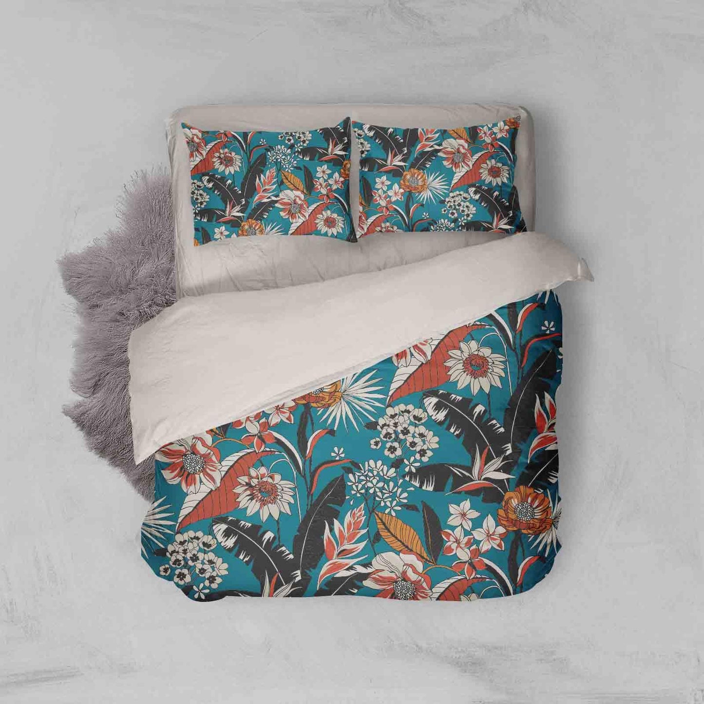 3D Blue Flowers Quilt Cover Set Bedding Set Pillowcases 106