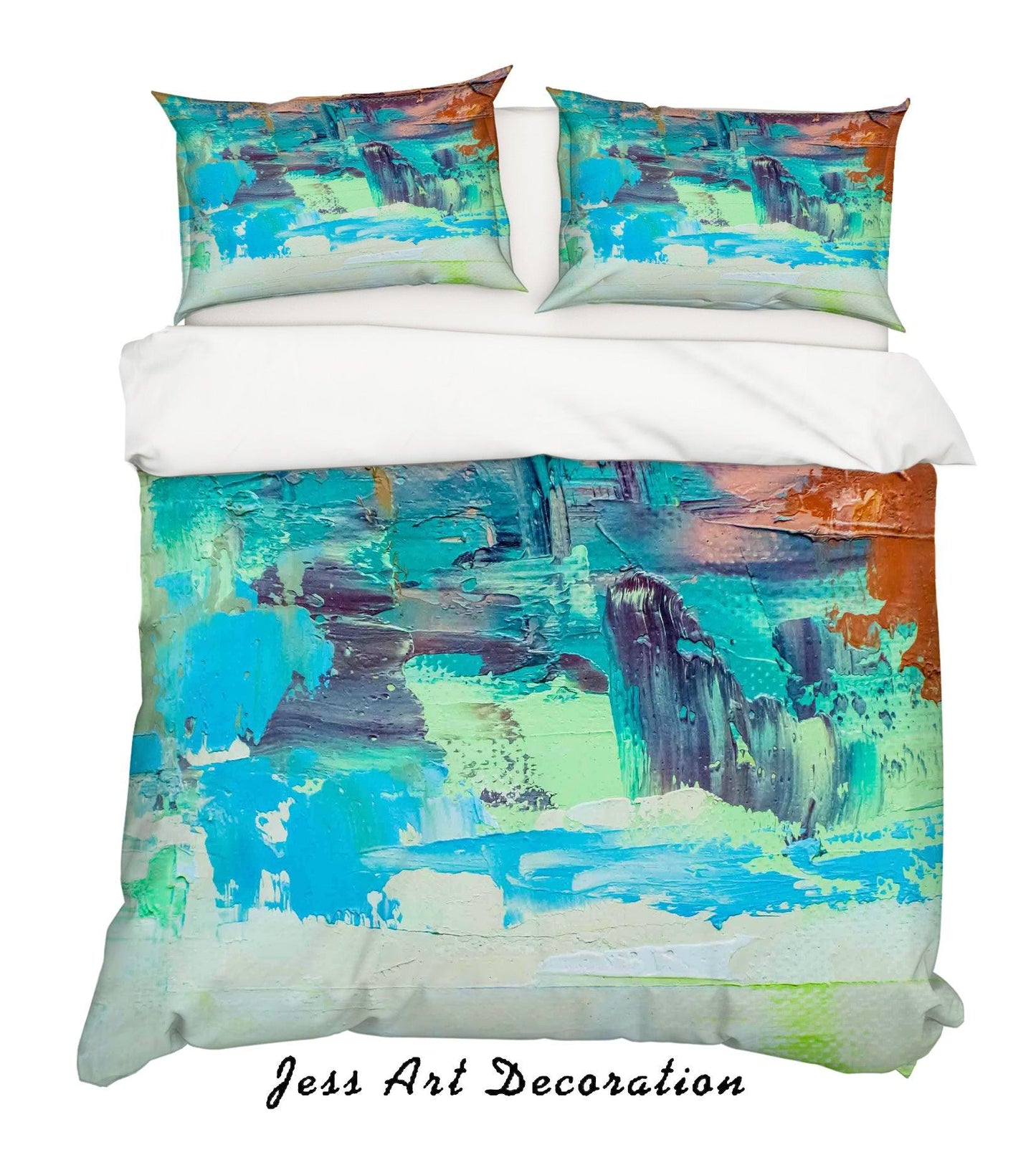 3D Blue Abstract Oil Painting Quilt Cover Set Bedding Set Pillowcasesn 64