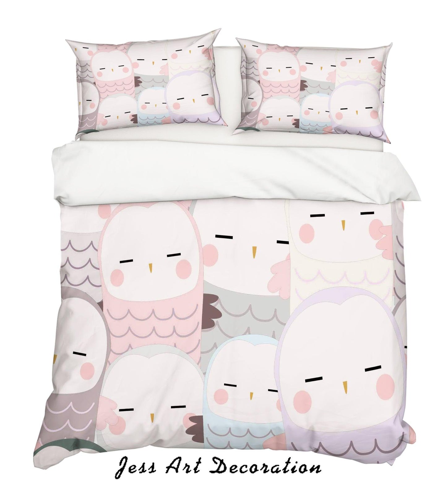 3D Cartoon Owl Quilt Cover Set Bedding Set Pillowcases 27