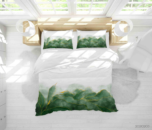 3D Abstract Green Marble Texture Quilt Cover Set Bedding Set Duvet Cover Pillowcases 61
