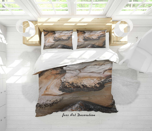 3D Brown Rock Texture Quilt Cover Set Bedding Set Duvet Cover Pillowcases 61