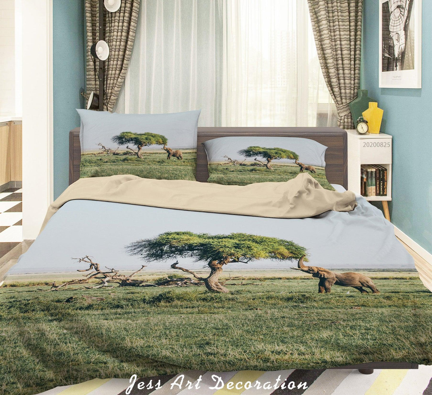 3D Animal Forest Elephant Quilt Cover Set Bedding Set Duvet Cover Pillowcases WJ 3332