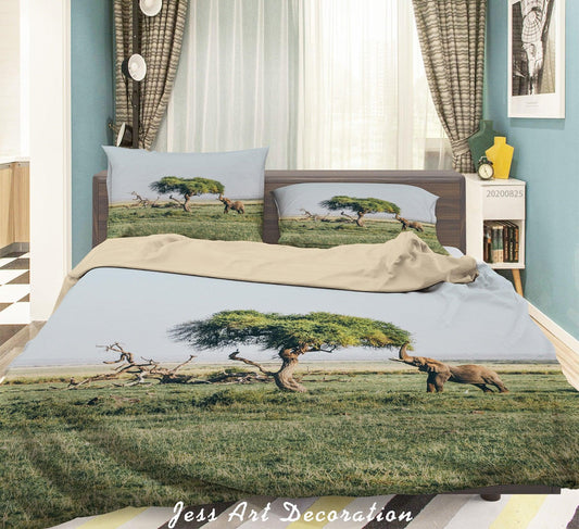 3D Animal Forest Elephant Quilt Cover Set Bedding Set Duvet Cover Pillowcases WJ 3332
