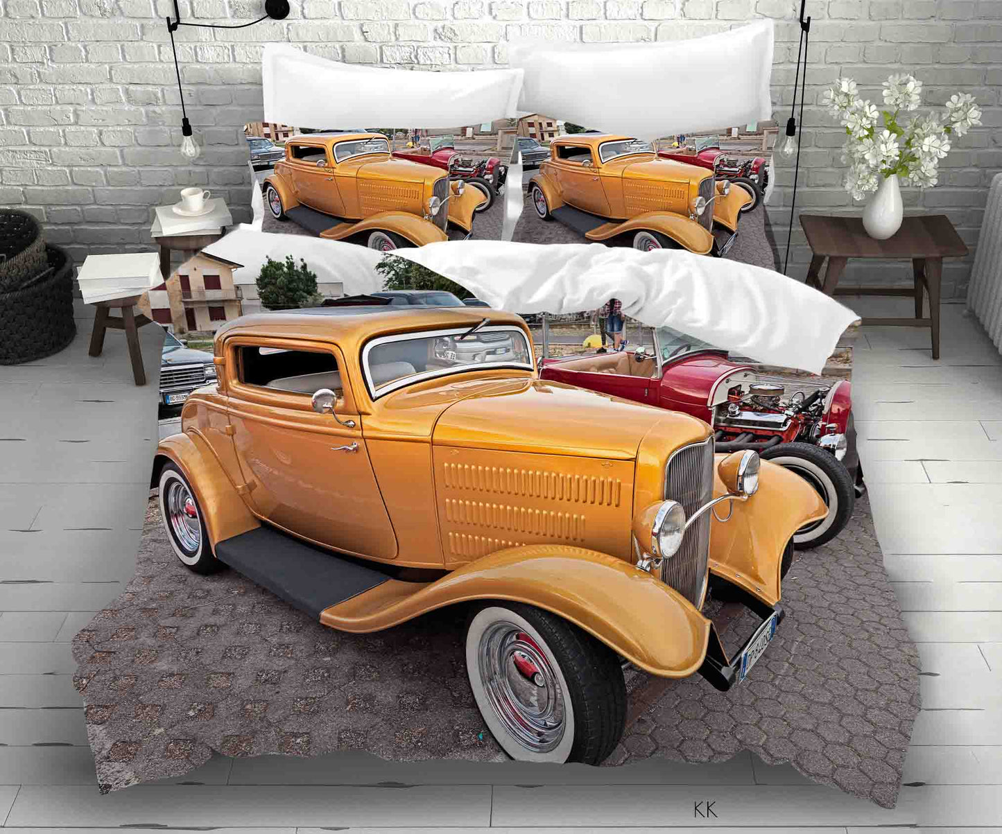 3D Automobile House Tree Person Quilt Cover Set Bedding Set Duvet Cover Pillowcase 373
