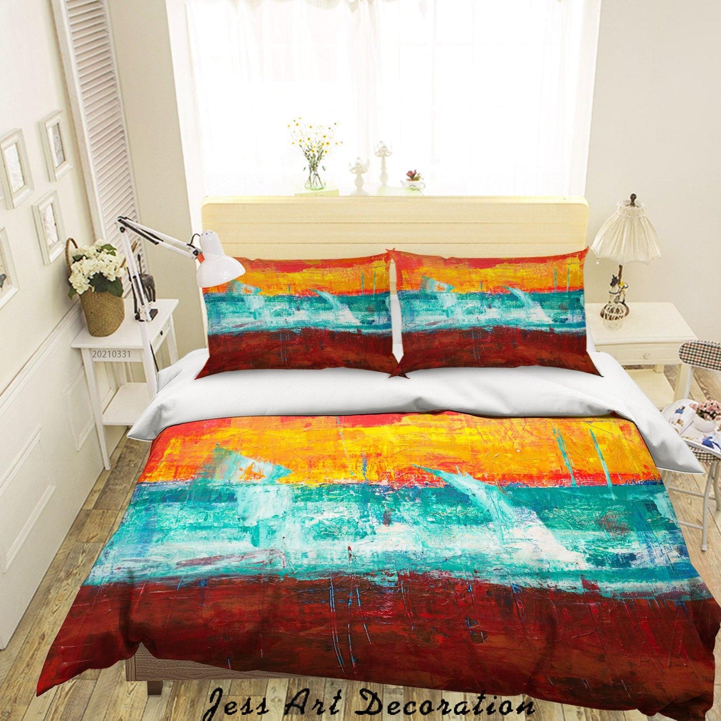 3D Abstract Color Graffiti Quilt Cover Set Bedding Set Duvet Cover Pillowcases 301