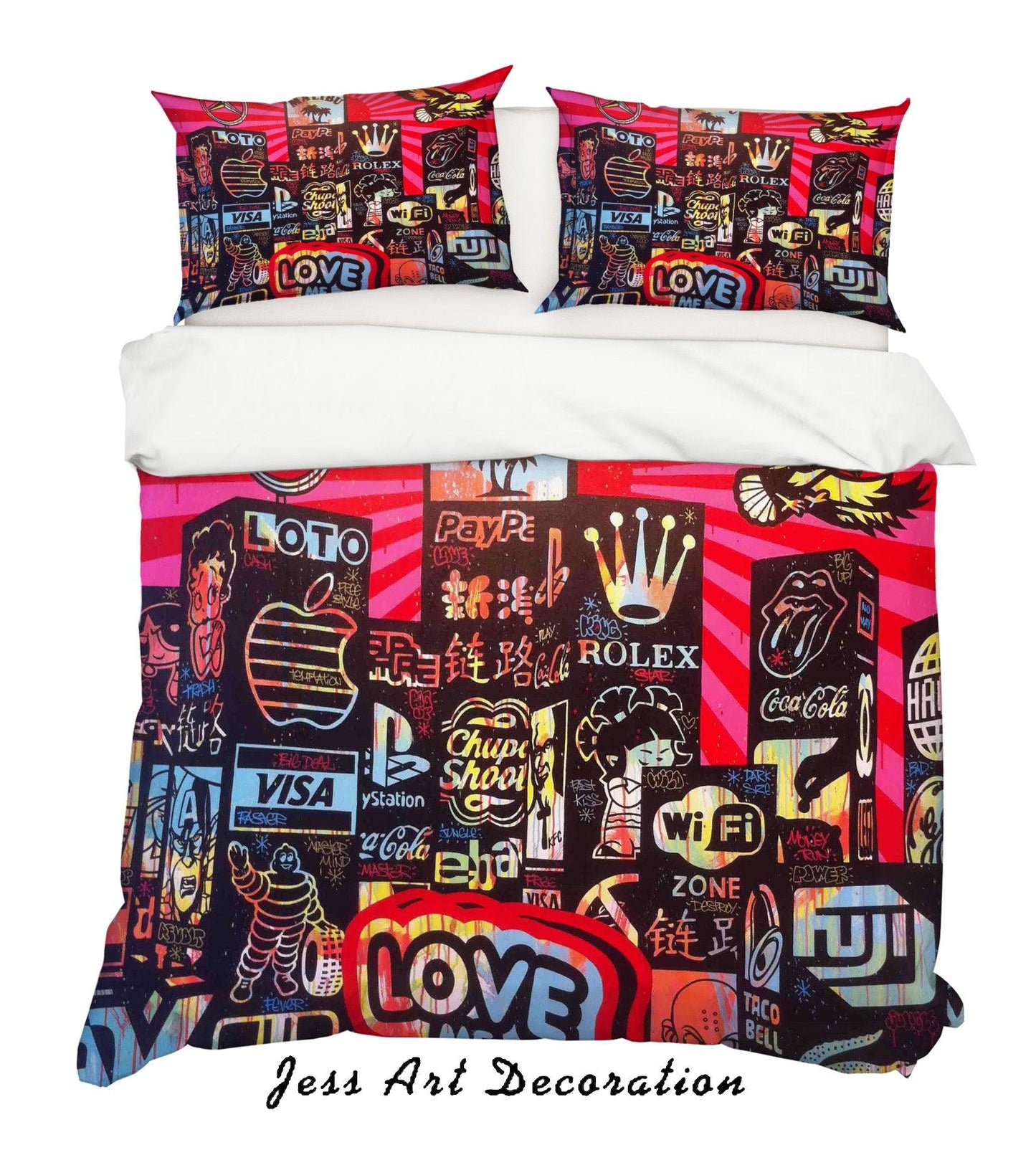 3D Abstract Colorful Modern Cityscapes Pink Quilt Cover Set Bedding Set Duvet Cover Pillowcases LXL