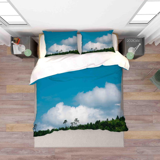 3D Blue Sky White Cloud Forest Quilt Cover Set Bedding Set Duvet Cover Pillowcases 19