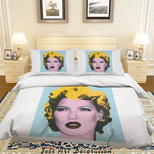 3D Banksy Kate Moss Original Colourway Quilt Cover Set Bedding Set Duvet Cover Pillowcases  ZY D36