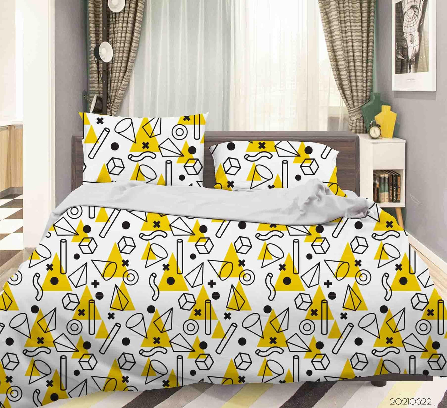 3D Abstract Geometric Pattern Quilt Cover Set Bedding Set Duvet Cover Pillowcases 116
