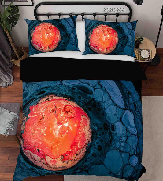 3D Abstract Orange Marble Texture Quilt Cover Set Bedding Set Duvet Cover Pillowcases 21
