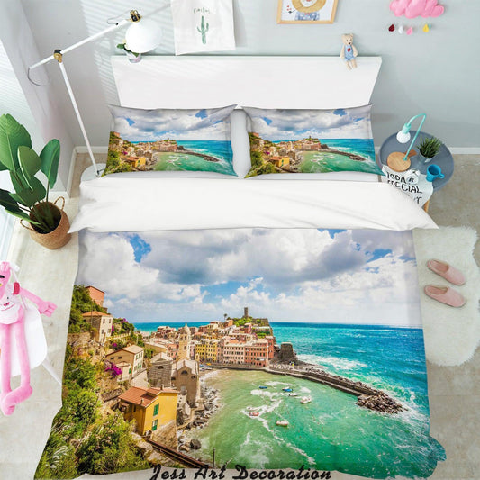 3D Blue Sea Seaside Scenery Quilt Cover Set Bedding Set Pillowcases  34