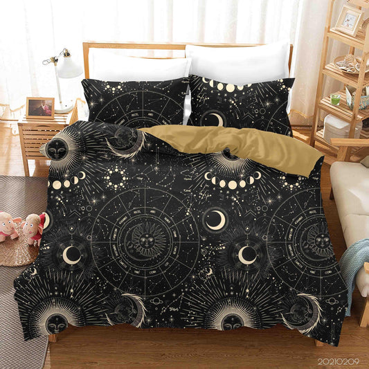3D Black Space Solar System Planet Quilt Cover Set Bedding Set Duvet Cover Pillowcases 41