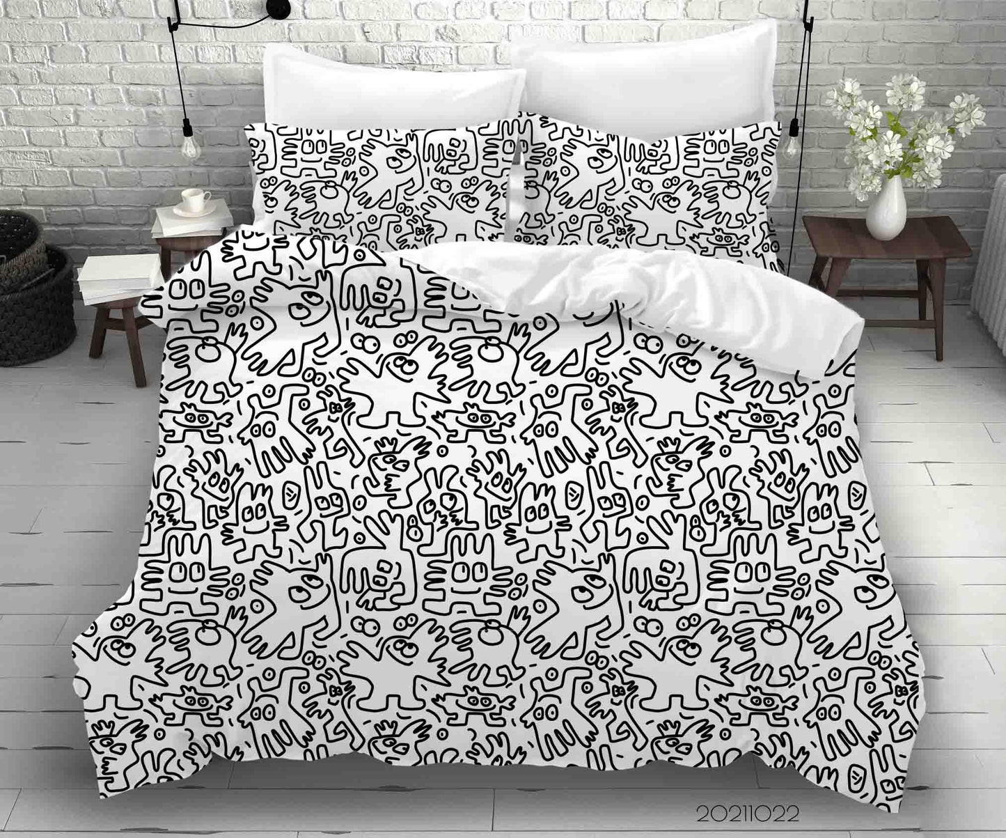 3D Art Illustration Graffiti Quilt Cover Set Bedding Set Duvet Cover Pillowcases 77