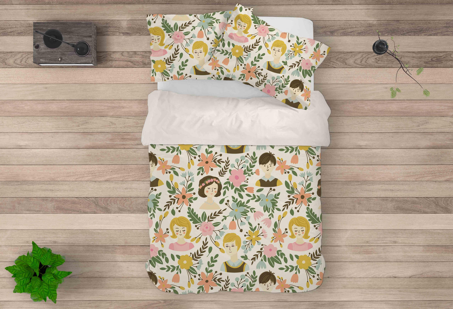 3D Avatar Floral Leaves Quilt Cover Set Bedding Set Pillowcases 73