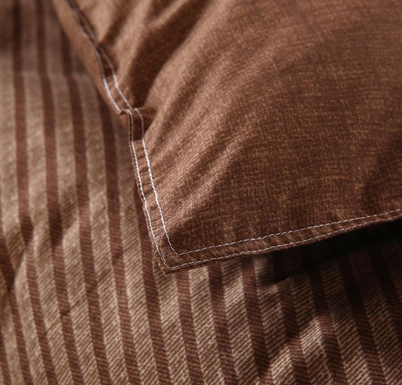 3D Brown Stripe Quilt Cover Set Bedding Set Pillowcases 38