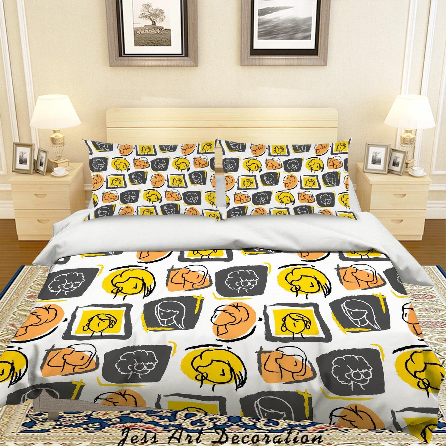 3D Cartoon Characters Quilt Cover Set Bedding Set Pillowcases 67