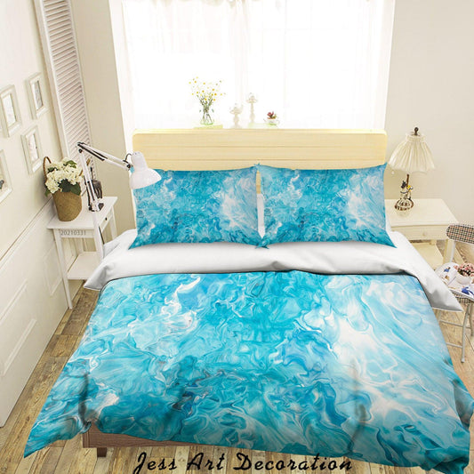 3D Abstract Blue Marble Texture Quilt Cover Set Bedding Set Duvet Cover Pillowcases 272