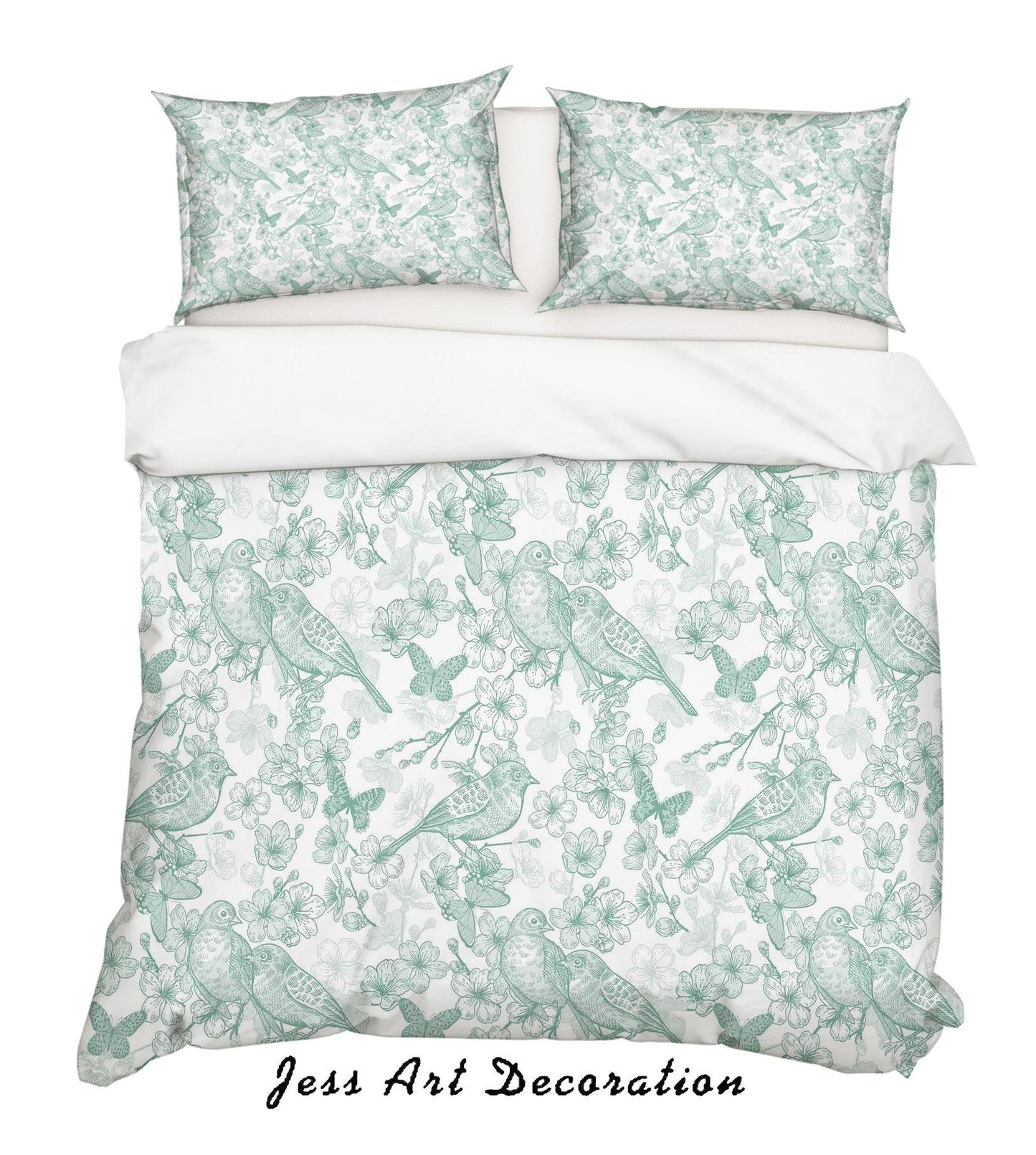 3D Bird Butterfly Leaves Pattern Quilt Cover Set Bedding Set Duvet Cover Pillowcases WJ 6846