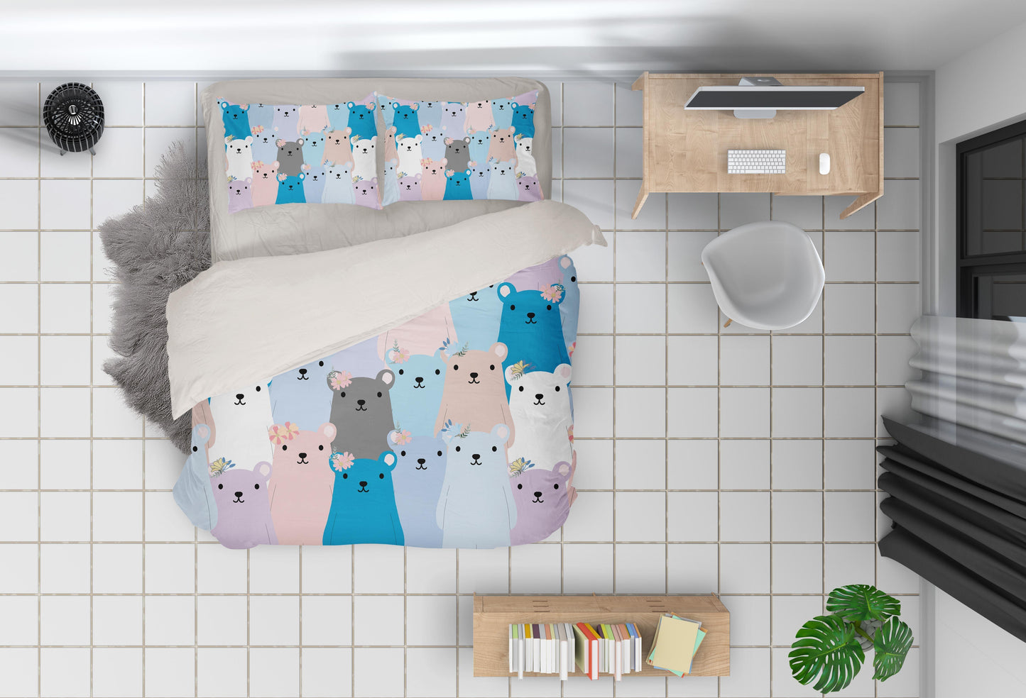 3D Cartoon Bear Quilt Cover Set Bedding Set Pillowcases 34