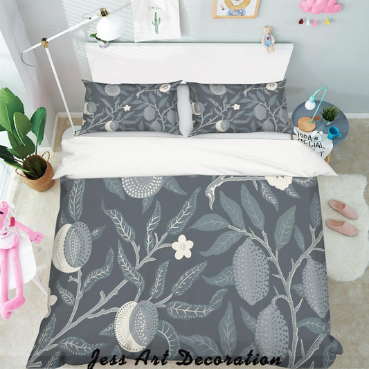 3D Black White Flowers Quilt Cover Set Bedding Set Pillowcases   38