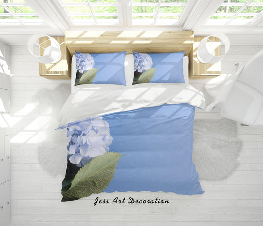 3D Blue Hydrangea Quilt Cover Set Bedding Set Duvet Cover Pillowcases SF02