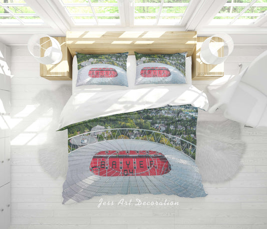 3D Bayer Leverkusen Football Field Tree Quilt Cover Set Bedding Set Duvet Cover Pillowcase 742