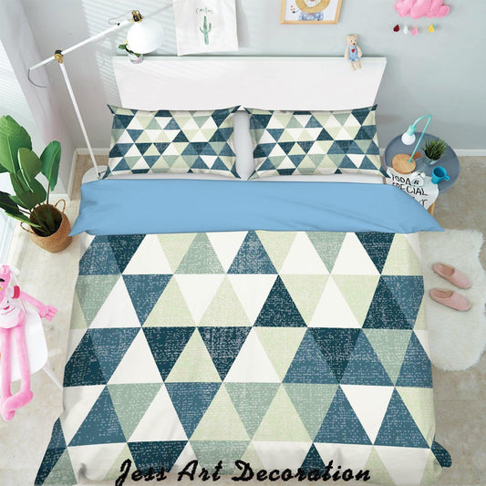 3D Black White Triangle Quilt Cover Set Bedding Set Pillowcases 391