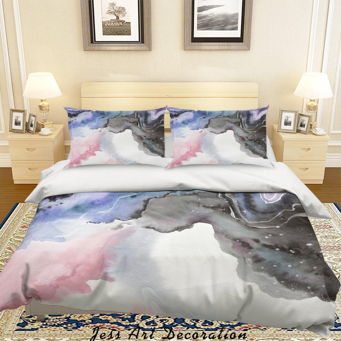 3D Abstract Watercolor Painting Quilt Cover Set Bedding Set Pillowcases 59