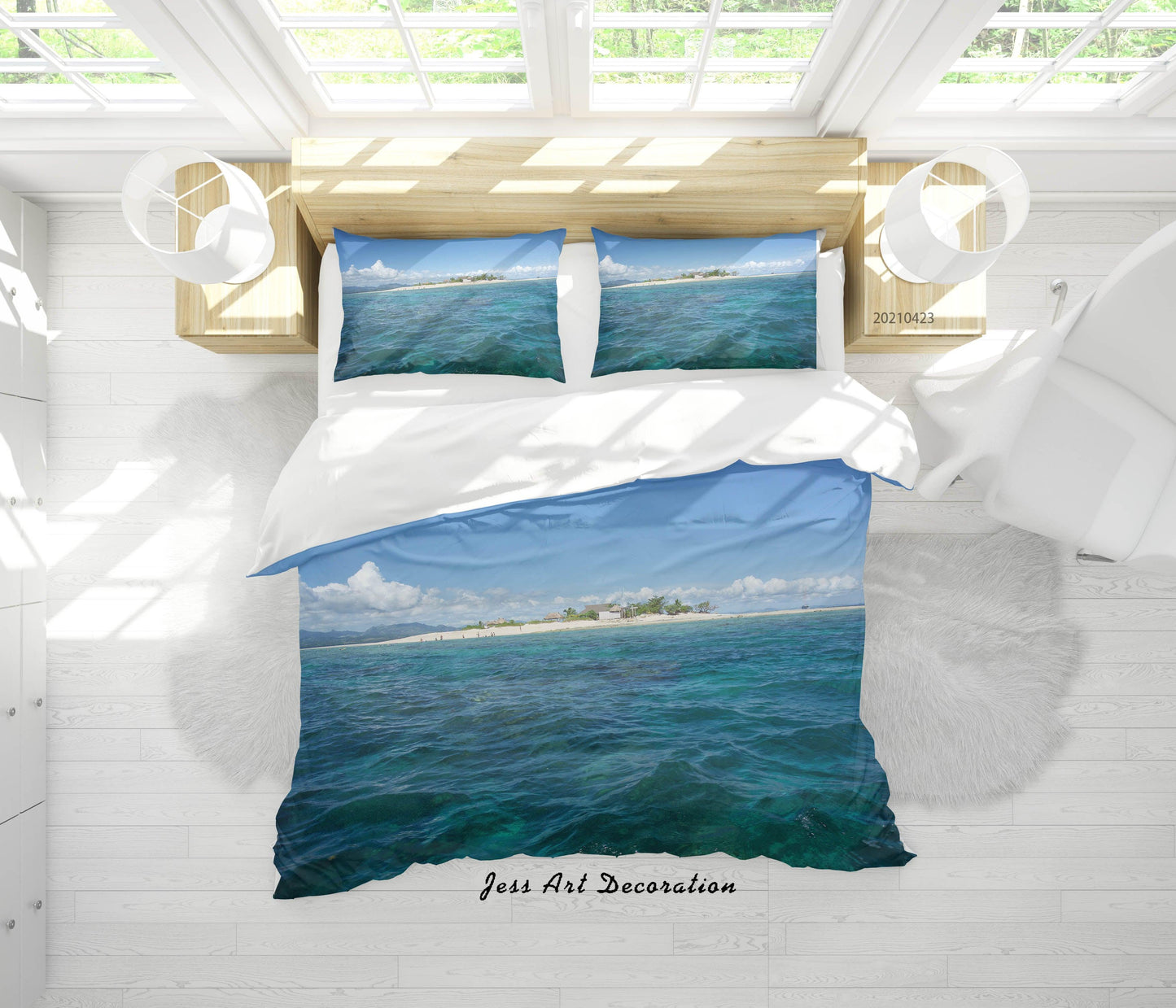 3D Blue Sky Sea Landscape Quilt Cover Set Bedding Set Duvet Cover Pillowcases 124