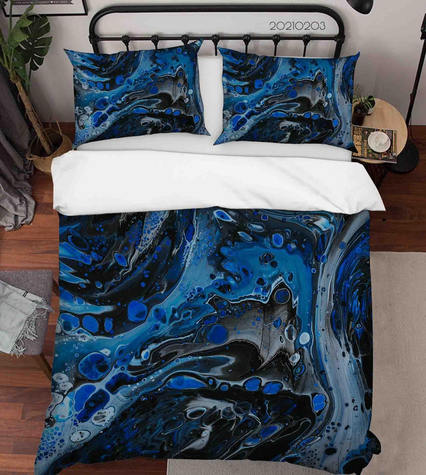 3D Abstract Blue Marble Texture Quilt Cover Set Bedding Set Duvet Cover Pillowcases 62