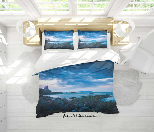 3D Blue Sky Sea Rock Quilt Cover Set Bedding Set Duvet Cover Pillowcases 7