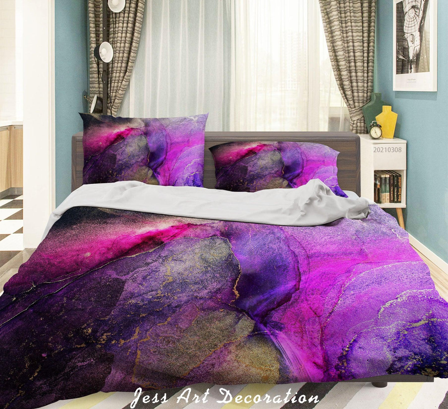 3D Abstract Color Marble Quilt Cover Set Bedding Set Duvet Cover Pillowcases 312