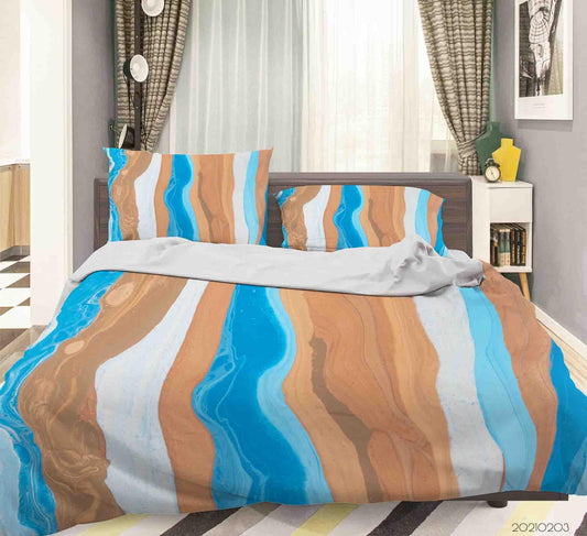 3D Abstract Blue Brown Marble Quilt Cover Set Bedding Set Duvet Cover Pillowcases 25