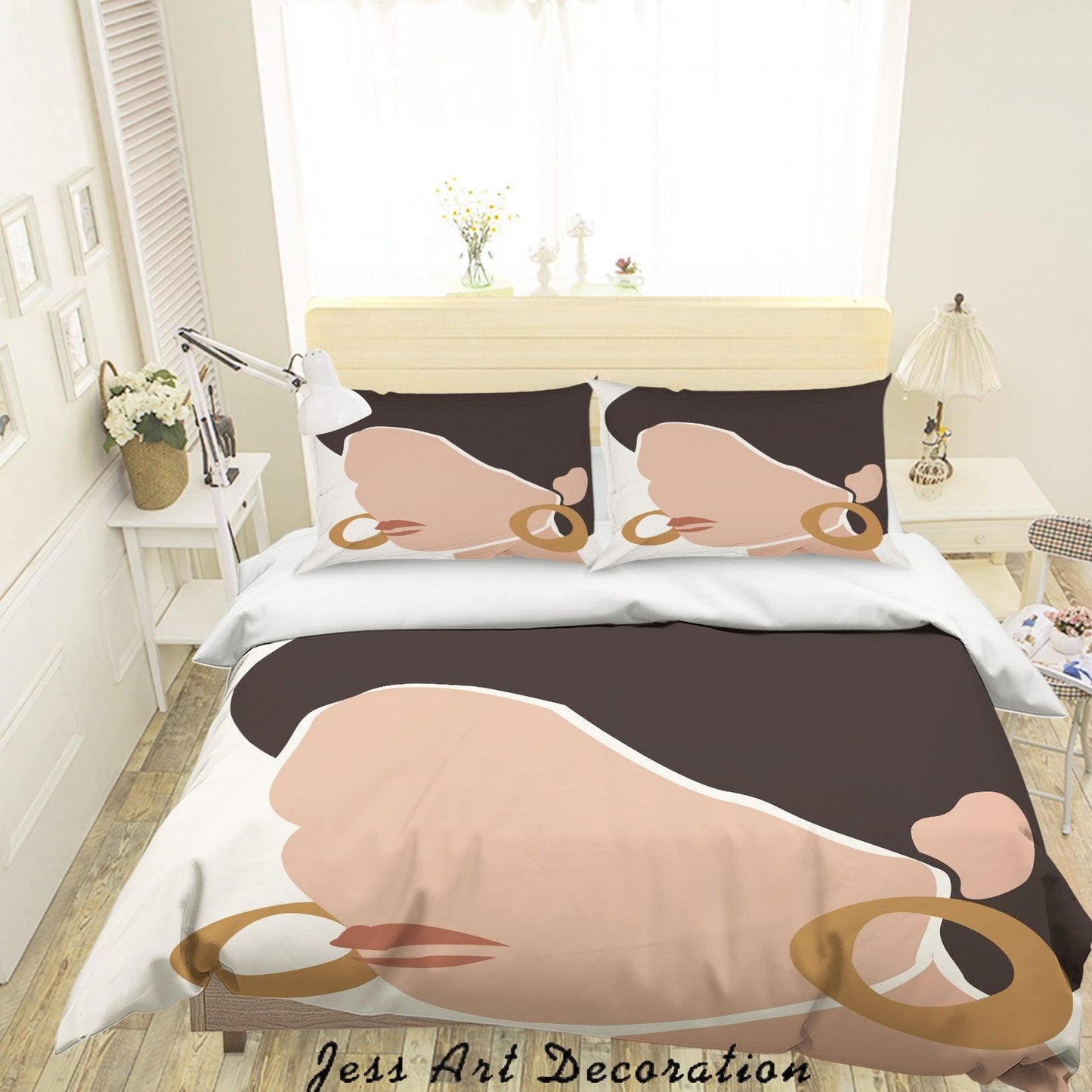 3D Beauty Woman Silhouette Quilt Cover Set Bedding Set Duvet Cover Pillowcases SF09