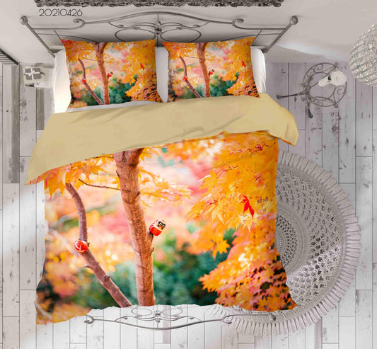 3D Autumn Tree Leaf Quilt Cover Set Bedding Set Duvet Cover Pillowcases 308