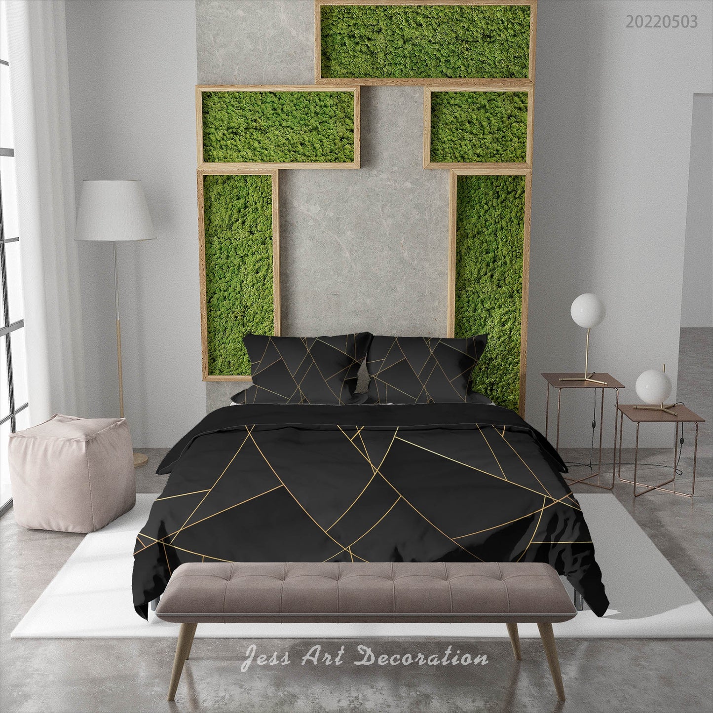 3D  Geometric Triangle Rectangle Black Quilt Cover Set Bedding Set Duvet Cover Pillowcase 539