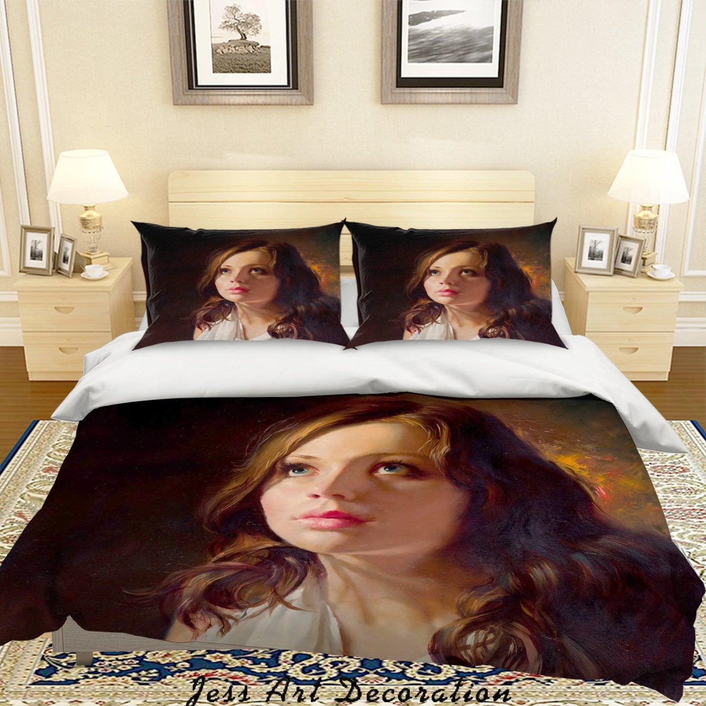 3D Beauty Photo Quilt Cover Set Bedding Set Pillowcases 01