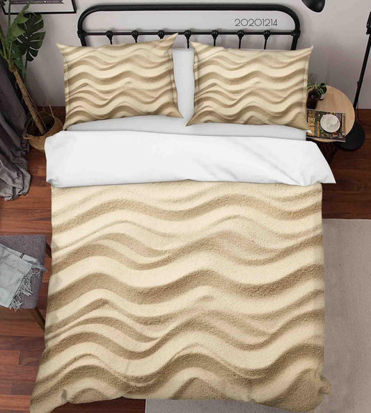 3D Abstract Sand Waved Quilt Cover Set Bedding Set Duvet Cover Pillowcases LXL