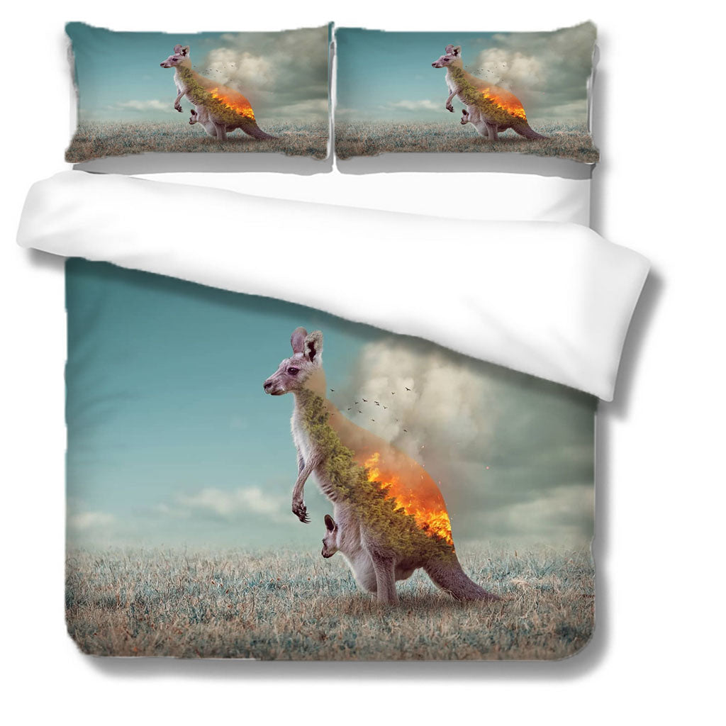 3D Animal Bandicoot Fire Quilt Cover Set Bedding Set Duvet Cover Pillowcases 1128