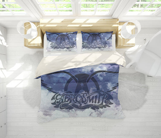 Aerosmith White Blue Bedding Set