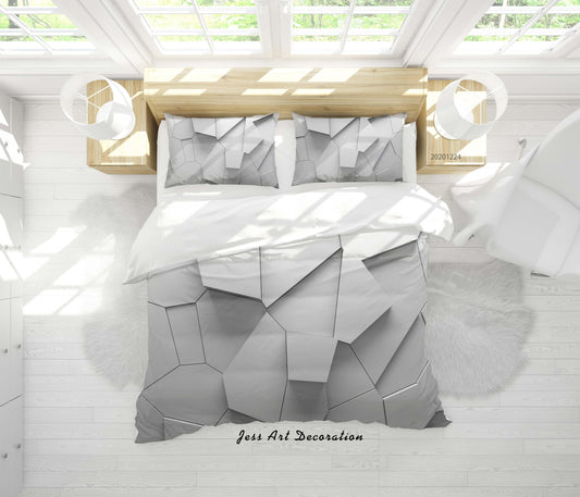 3D Abstract Geometric Pattern Quilt Cover Set Bedding Set Duvet Cover Pillowcases 4 LQH