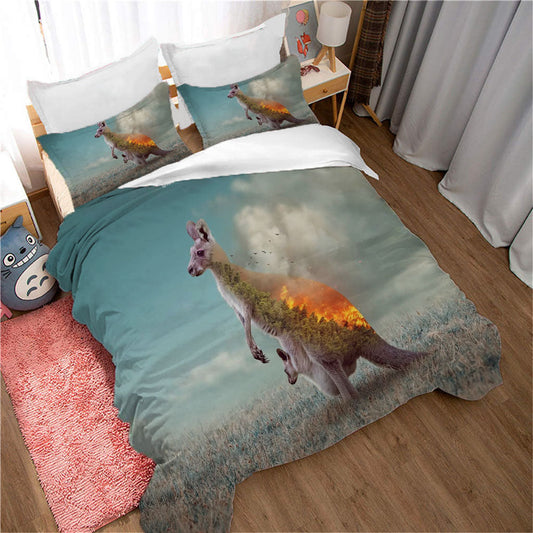3D Animal Bandicoot Fire Quilt Cover Set Bedding Set Duvet Cover Pillowcases 1128