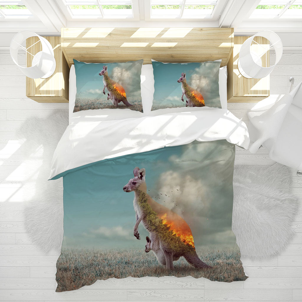 3D Animal Bandicoot Fire Quilt Cover Set Bedding Set Duvet Cover Pillowcases 1128